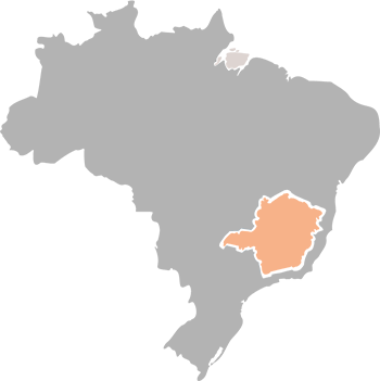 Mapa do Brasil destacando Minas Gerais